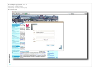 All share pop-up windows such as
shareoholic and del-ico-us
proprietary windows can be used.
No custom code.
 © TOTAL IDENTITY




    36
 