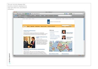 The user can also manage what
locations should be displayed on a
map with what icons and embed it
elsewhere.
 © TOTAL IDENTITY




    50
 