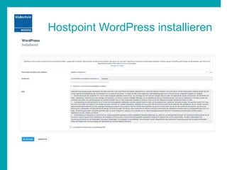 Hostpoint WordPress installieren
 