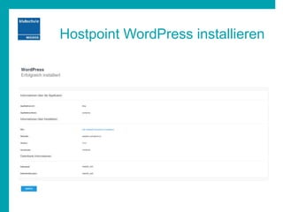 Hostpoint WordPress installieren
 