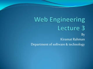 By
Kiramat Rahman
Department of software & technology
 
