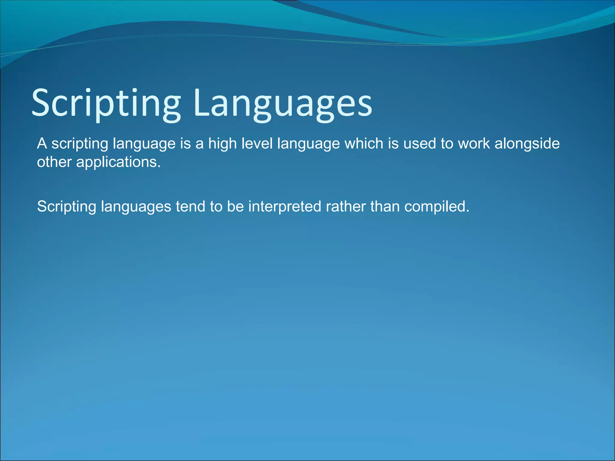 Scripting Languages | PPT | Web Development | Internet