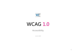 WCAG 1.0
 Accessibility

    Final Ver1.200903




                        1
 