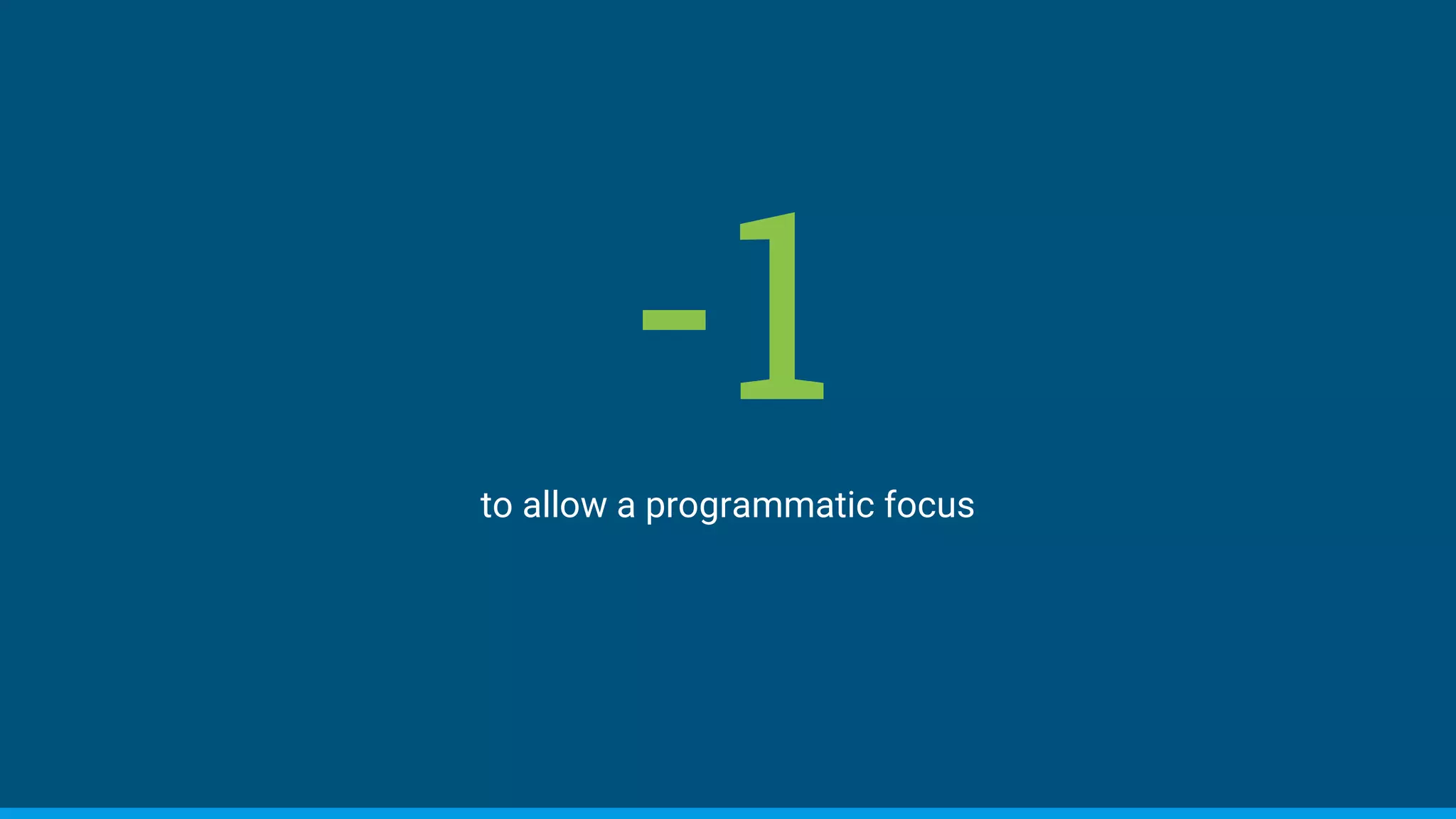 -1to allow a programmatic focus
 