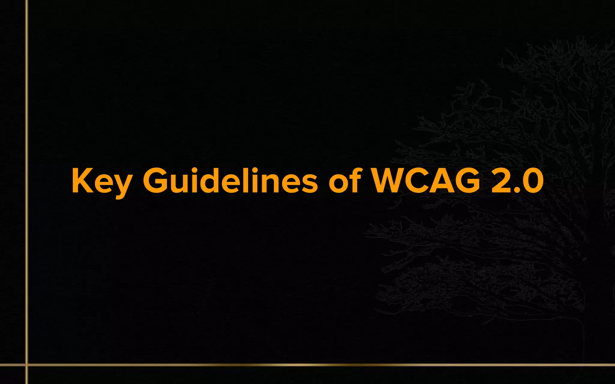 Key Guidelines of WCAG 2.0
 