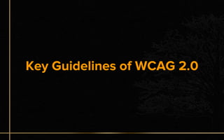 Key Guidelines of WCAG 2.0
 