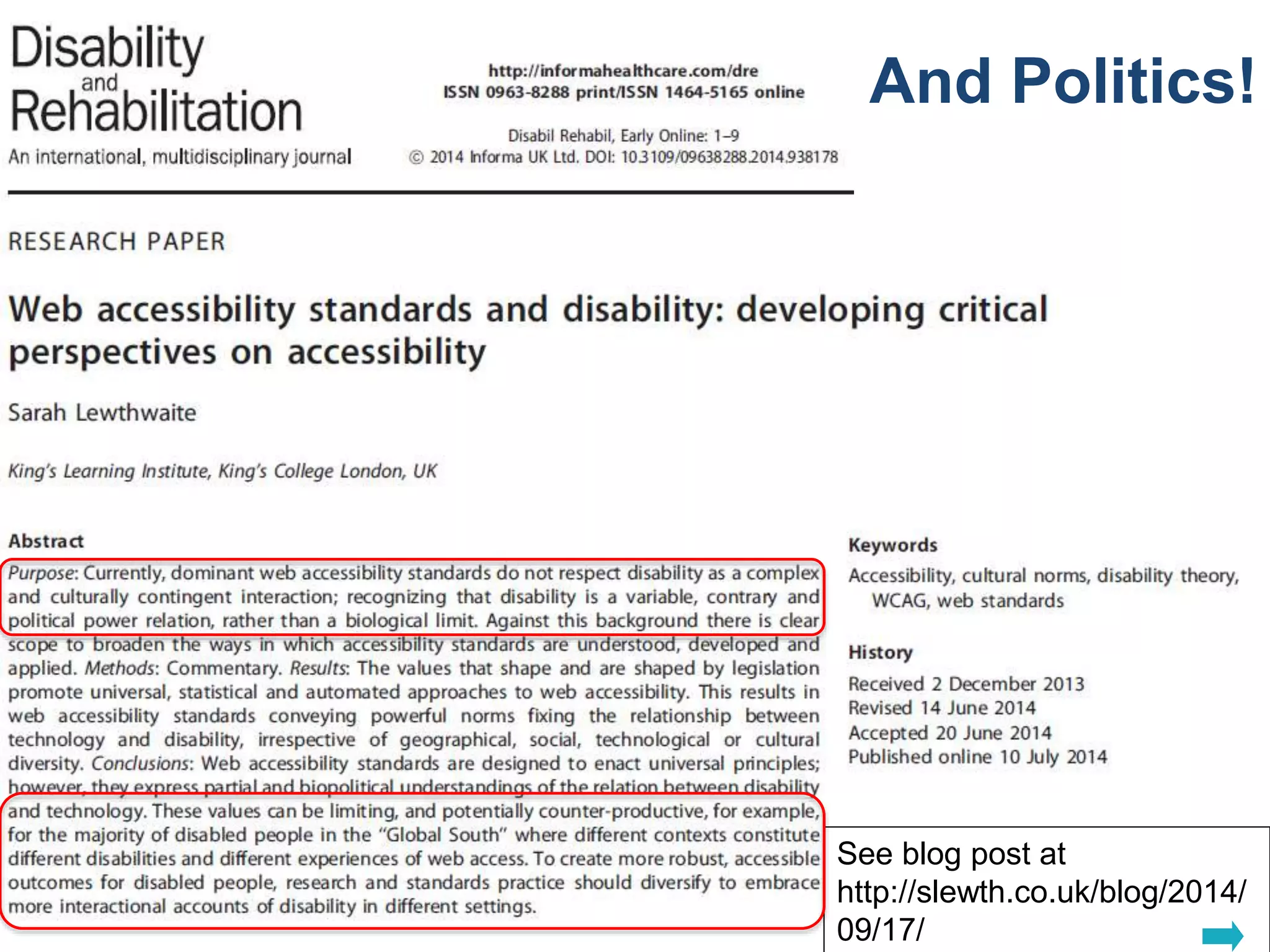 • xx 
And Politics! 
See blog post at 
http://slewth.co.uk/blog/2014/ 
09/17/ 
12 
 