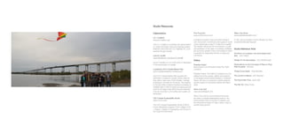 Organizations
LA 1 Coalition
www.la1coalition.org/
The LA 1 Coalition coordinates the dissemination
of public information about the highway system
between Grand Isle and U.S. Highway 90, once
passing through Leeville.
Launch Leeville
www.facebook.com/launch.leeville
Launch Leeville is a non-profit which is dedicated
to the preservation of Leeville.
Louisiana’s 2012 Coastal Master Plan
www.coastalmasterplan.louisiana.gov/
The 2012 Coastal Master Plan provides the
information Louisiana’s coastal citizens need as
they seek to take care of their families, manage
businesses, and plan for the future. The projects
in the plan strike a balance between providing im-
mediate relief to hard hit areas and laying ground-
work for the large scale efforts that are essential
if we are to protect communities and sustain our
landscape.
LSU Coastal Sustainability Studio
www.css.lsu.edu/
The LSU Coastal Sustainability Studio (CSS) is
a trans-disciplinary program of the College of Art
+ Design, College of Engineering, and School of
the Coast & Environment.
Port Fourchon
www.portfourchon.com/
Louisiana’s southern most port which brings in
over 18 percent of America’s total supply of crude
oil and natural gas located 13 miles from Leeville.
The Greater Lafourche Port Commission, a politi-
cal subdivision of the state of Louisiana, facilitates
the economic growth of the communities in which
it operates by maximizing the flow of trade and
commerce.
Videos
Paradise Faded
www.amazon.com/Paradise-Faded-The-Fight-
Louisiana
Paradise Faded: The Fight for Louisiana is a com-
pelling look at the causes, effects and solutions
to the largest environmental disaster in American
history: the loss of Louisiana’s coastal wetlands
and the impact of Hurricanes Katrina and Rita in
2005
Veins in the Gulf
www.veinsinthegulf.com/
Veins in the Gulf is a documentary that traces
the history of rapidly disappearing bayous, the
environmental crisis of southern Louisiana, and
the international impact of Cajun culture, which is
quickly losing ground.
Water Like Stone
www.waterlikestonefilm.com/
A Film, about Leeville’s Current Situation by Zack
Godshall & Michael Pasquier.
Studio Reference Texts
At bottom of Louisiana, one store keeps town
alive John Harper
Design for the Apocalypse : John McMorrough
Observations on the Concepts of Place in Post-
Risk Societies Kiel Moe
Things Come Apart Todd McLellan
The Control of Nature John Mcphee
The Flood Next Time Justin Gills
The Not Yet Moira Crone
Studio Resources
 