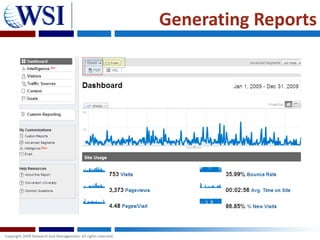 Generating Reports
 