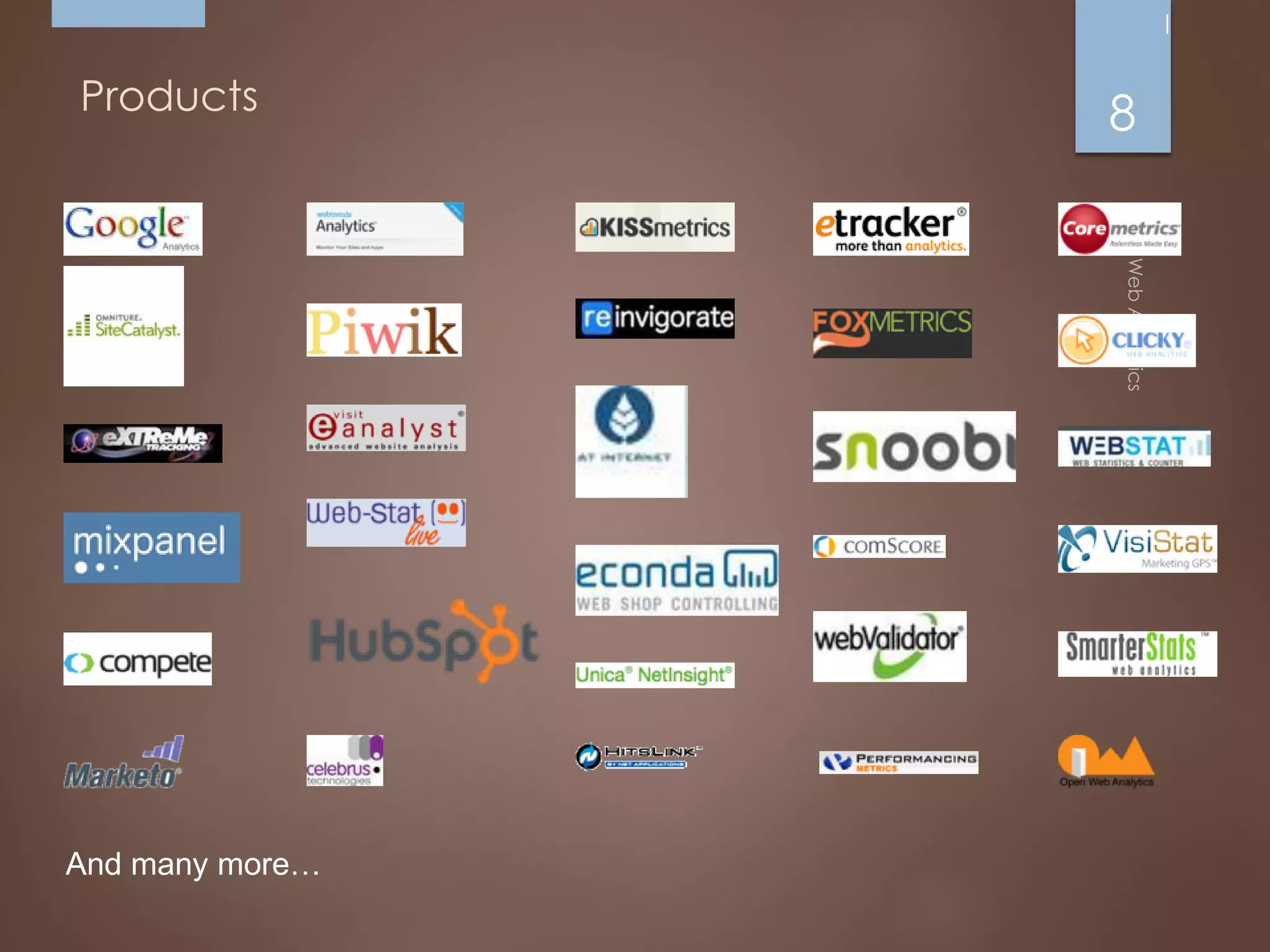 Products 8
And many more…
 