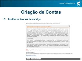Criação de Contas
6. Aceitar os termos de serviço
 