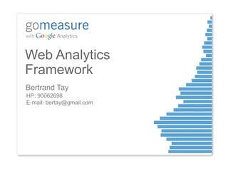 Web Analytics
Framework
Bertrand Tay
HP: 90062698
E-mail: bertay@gmail.com
 