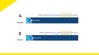 A 
“Mobile” 
B 
“Online” 
 