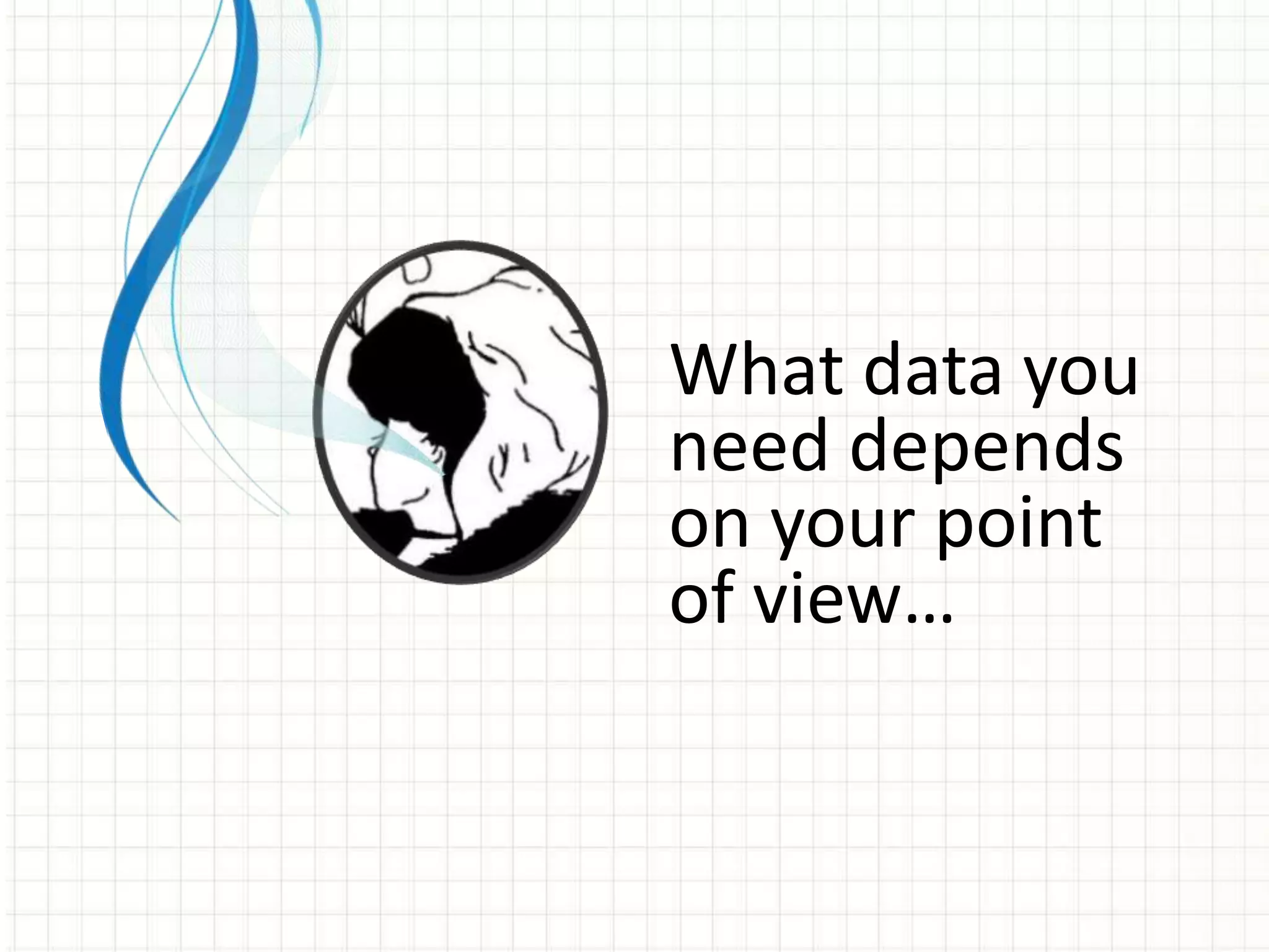 What data you
need depends
on your point
of view…
 