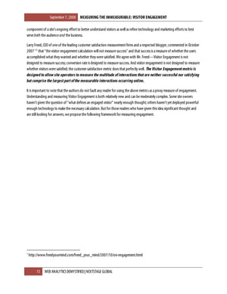 Measuring The Immeasurable - Visitor Engagement