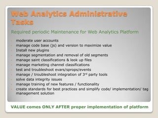 Web Analytics Evaluation & Road Map | PPTX