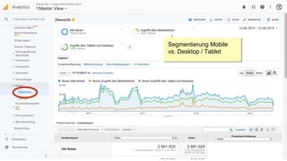 Segmentierung Mobile
vs. Desktop / Tablet
 