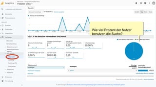 Wie viel Prozent der Nutzer
benutzen die Suche?
 