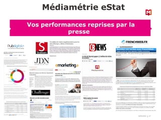 18/03/2022 27
Médiamétrie eStat
Vos performances reprises par la
presse
 