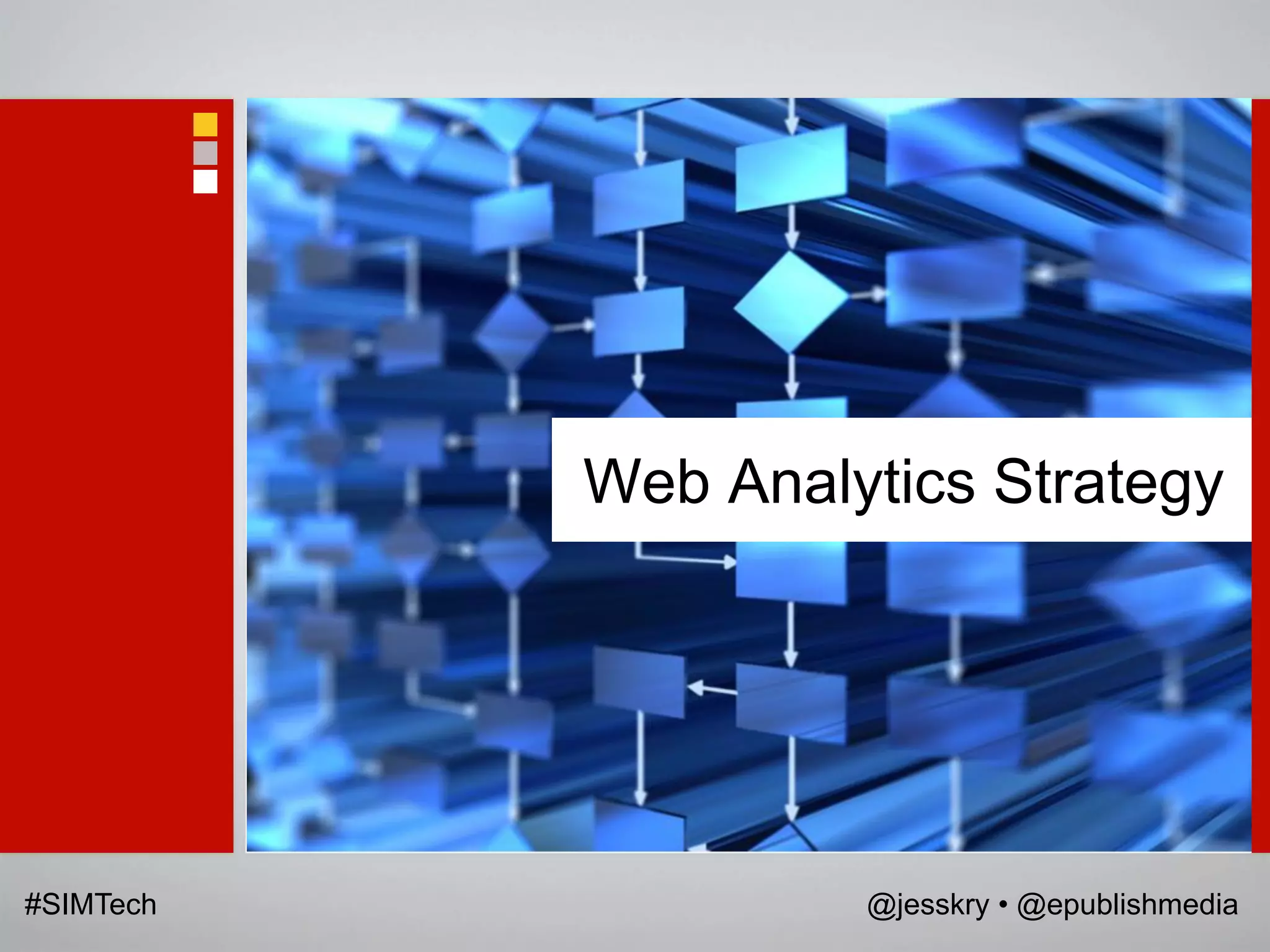 Web Analytics Strategy




#SIMTech            @jesskry • @epublishmedia
 