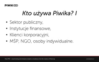 Kto u?ywa Piwika? I
?? Sektor publiczny,
?? Instytucje ?nansowe,
?? Klienci korporacyjni,
?? M?P, NGO, osoby indywidualne.
 