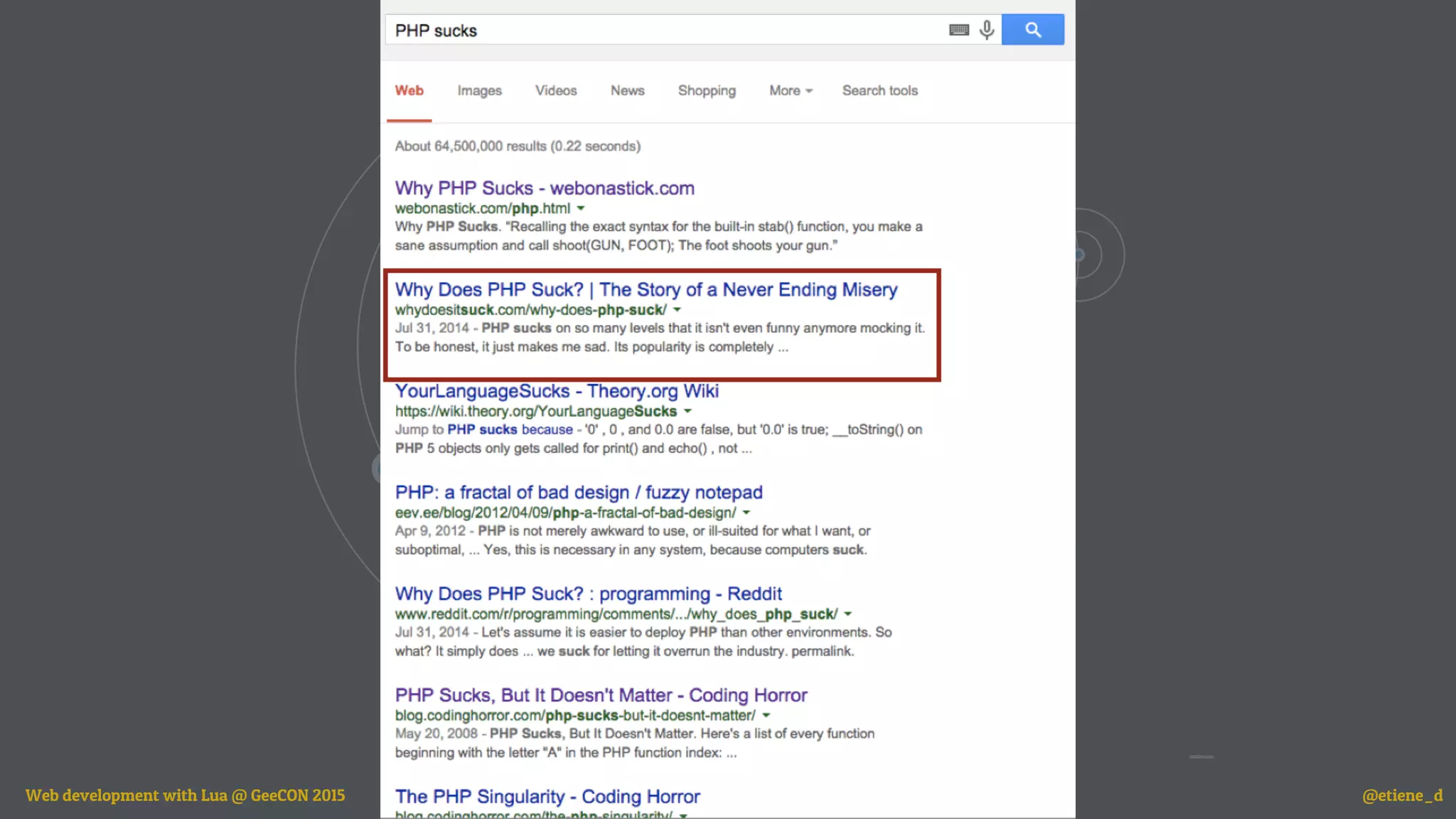 Web development with Lua @ GeeCON 2015 @etiene_d
 