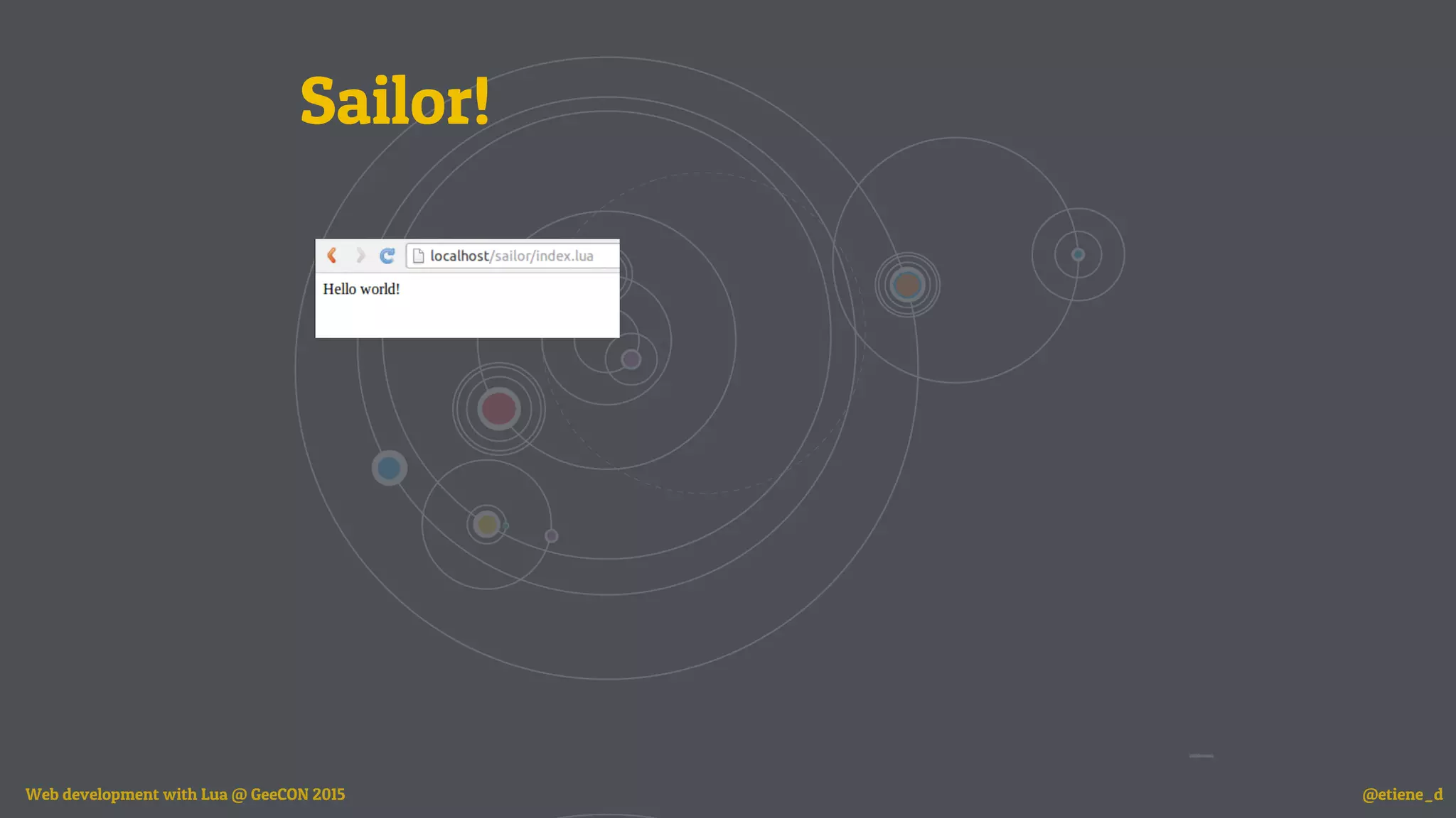 Sailor!
Web development with Lua @ GeeCON 2015 @etiene_d
 
