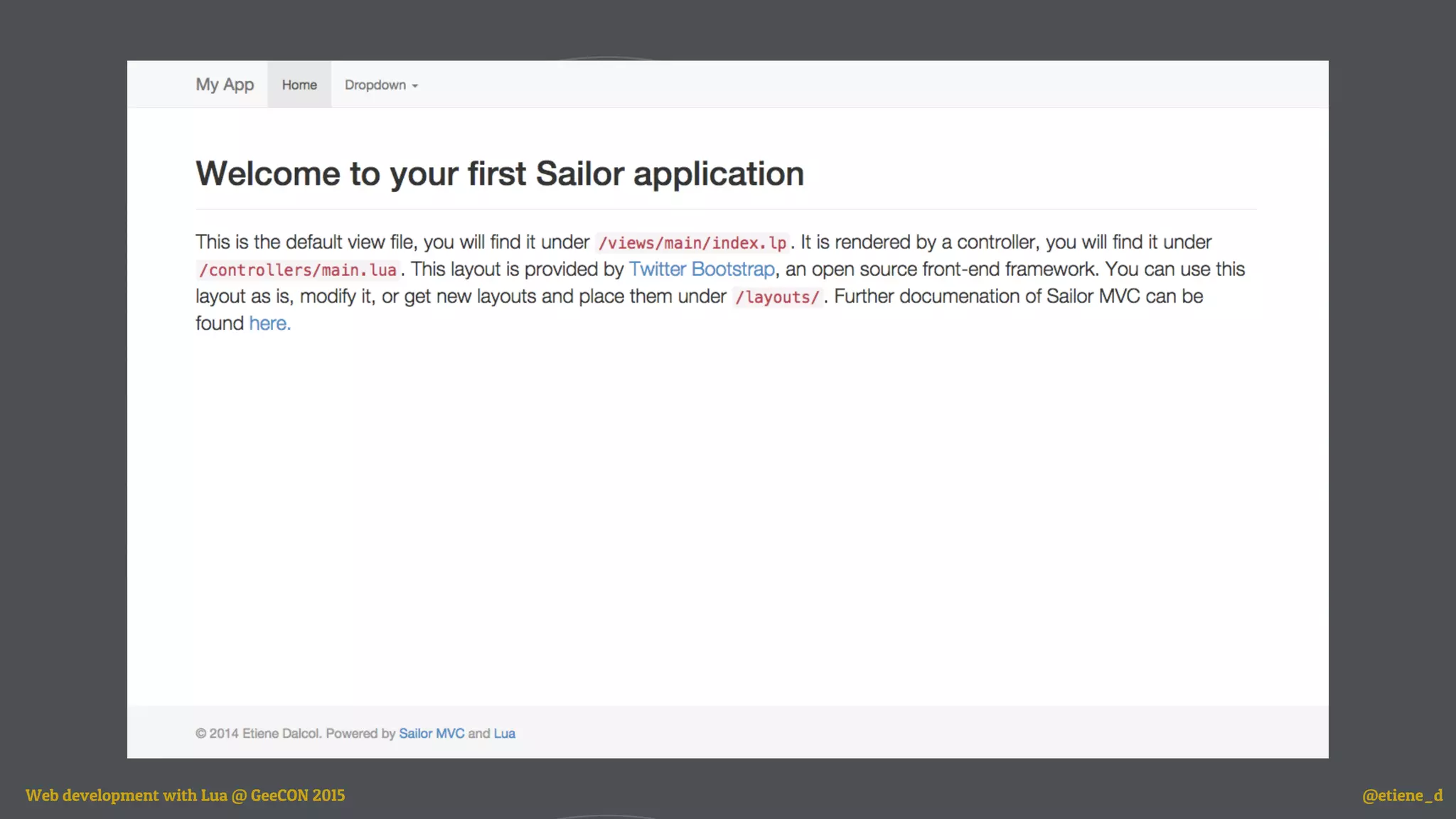 Web development with Lua @ GeeCON 2015 @etiene_d
 