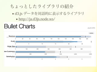äȤ饤֥νB
? d3.js ǩ`ԒĤ˱ʾ饤֥
? http://ja.d3js.node.ws/
 