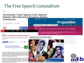 Bangalore Science Forum, February 2016
The psychological dimension of the
online free-speech debates
 