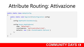 Attribute Routing: Attivazione
 