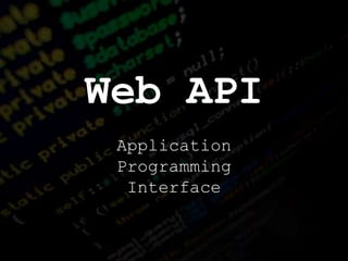 Web API Application Programming Interface 