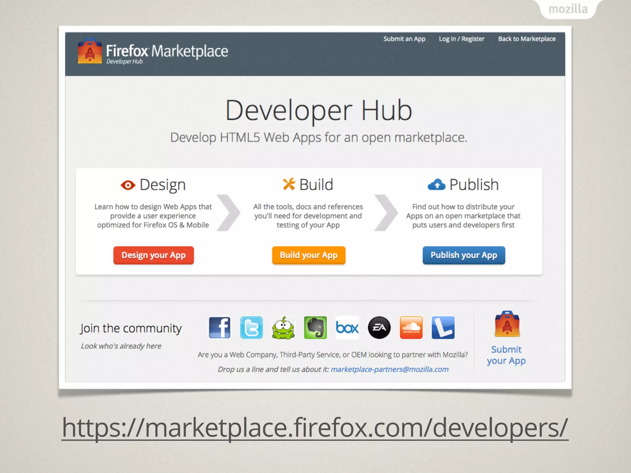 https://marketplace.firefox.com/developers/
 