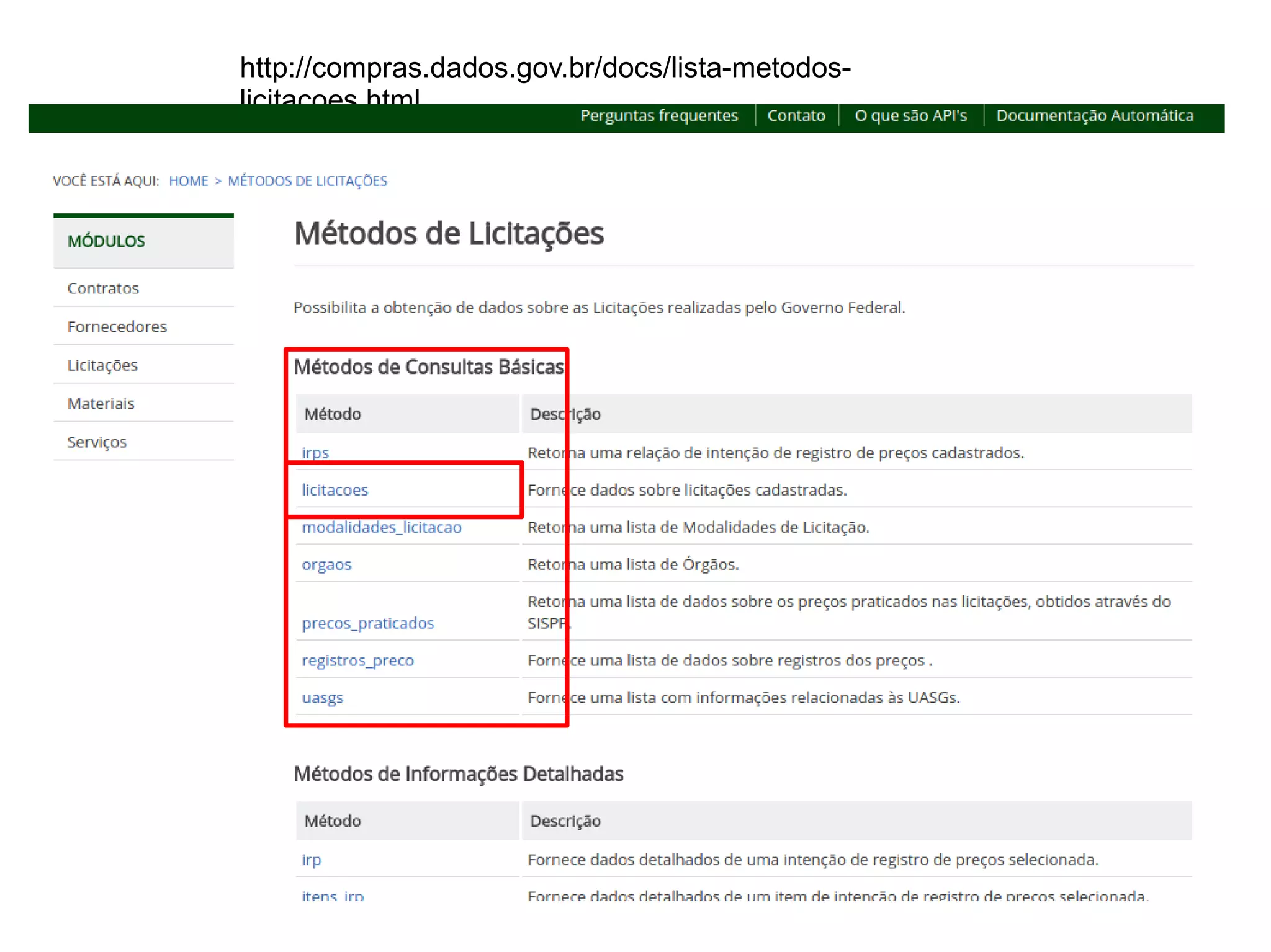 http://compras.dados.gov.br/docs/lista-metodos-licitacoes. 
html 
 