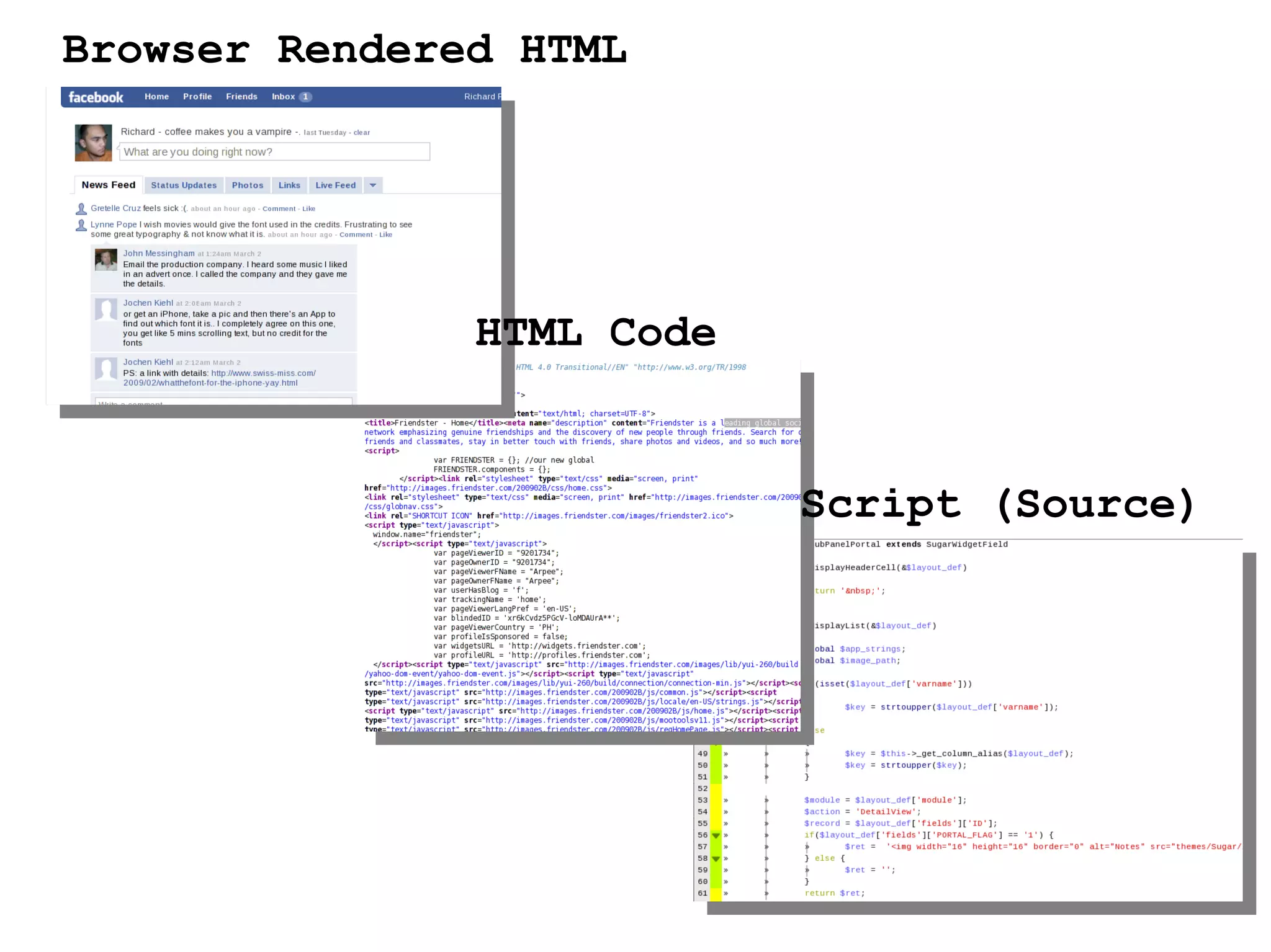 Browser Rendered HTML HTML Code Script (Source) 