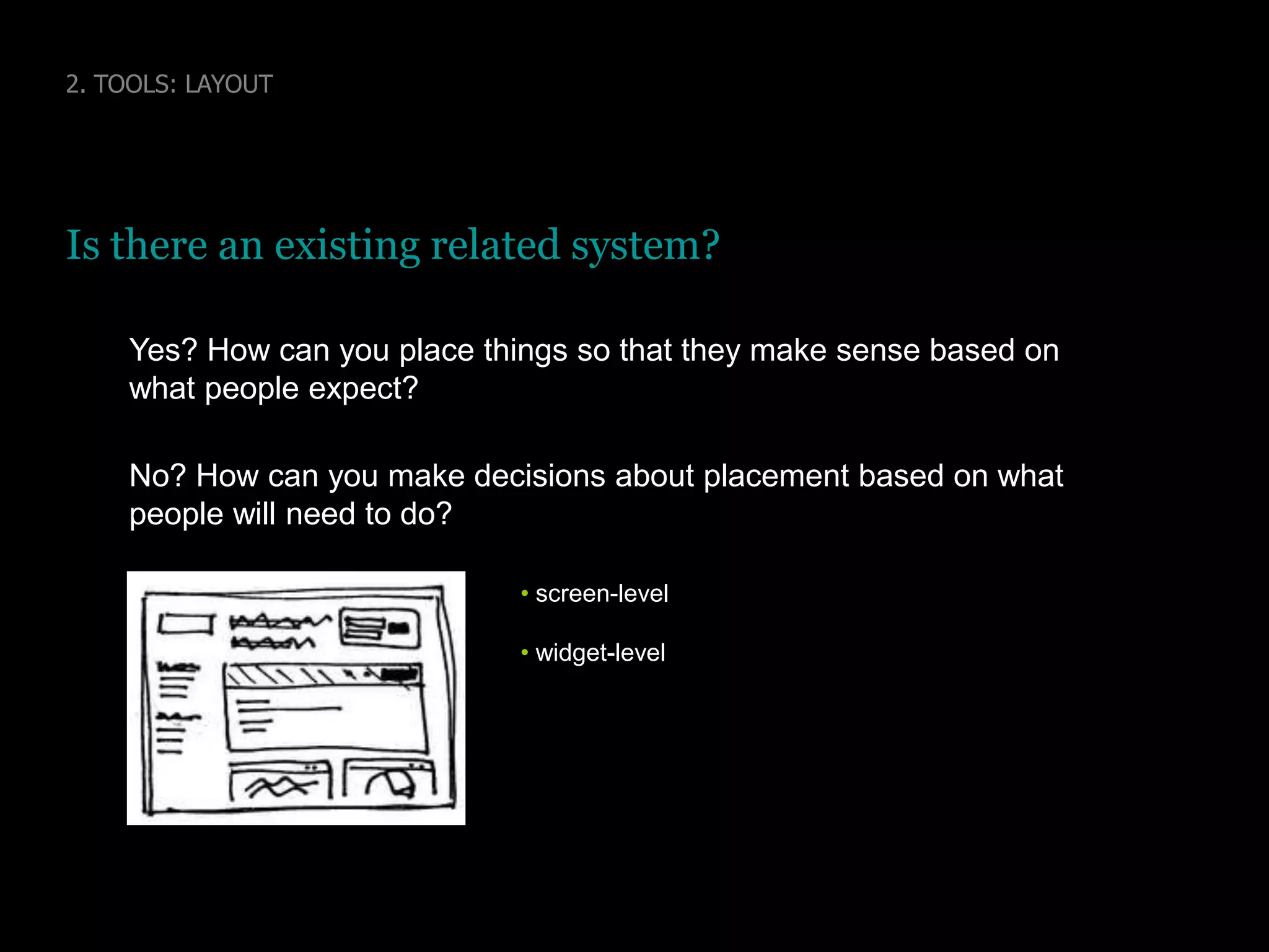 2. TOOLS: LAYOUT – EXERCISEHow do you decide where things should go?