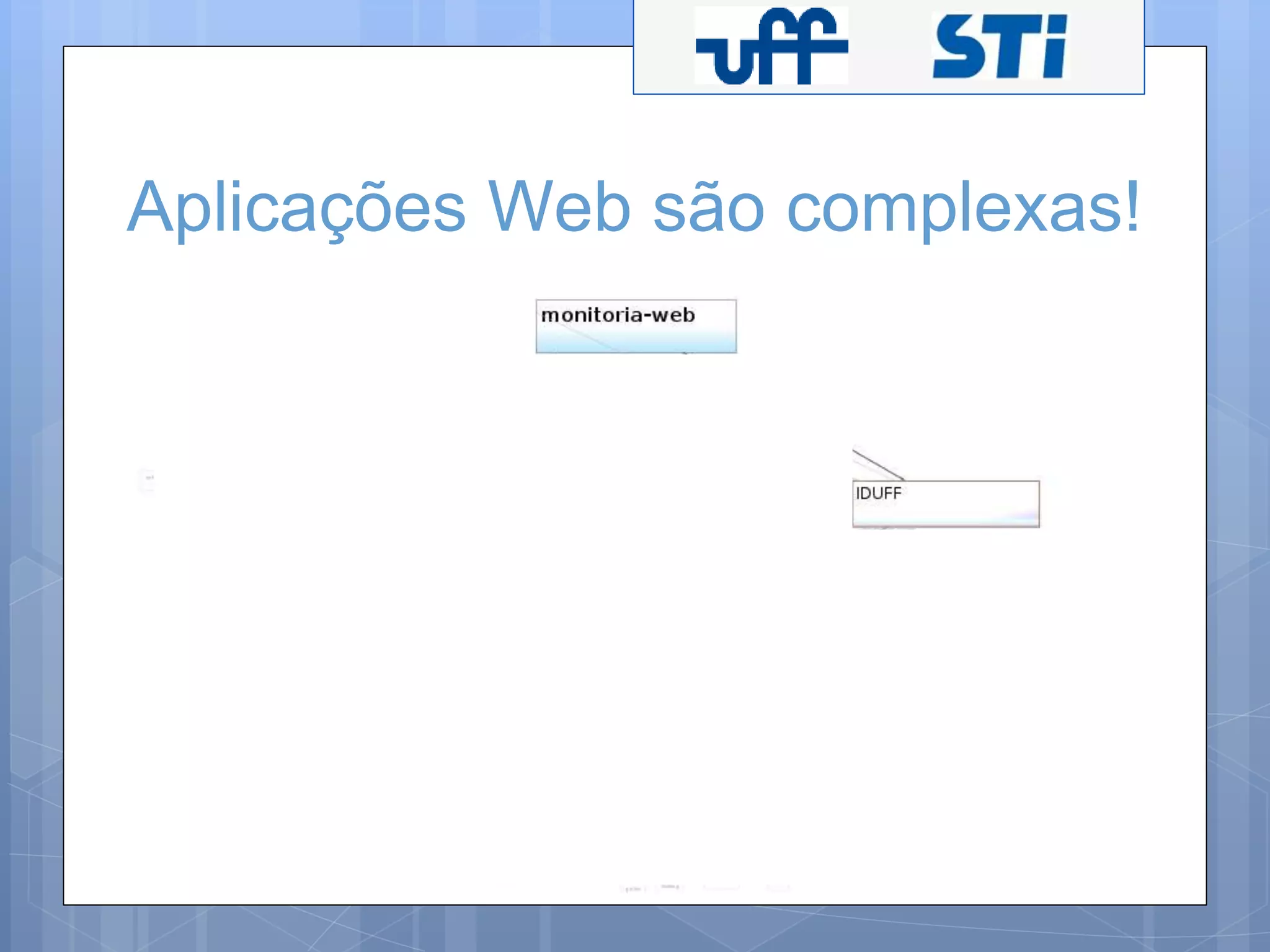 Aplicações Web são complexas! 
 