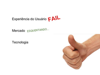 Experiência do Usuário


Mercado


Tecnologia
 