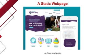 A Static Webpage
An E-Learning Website
 