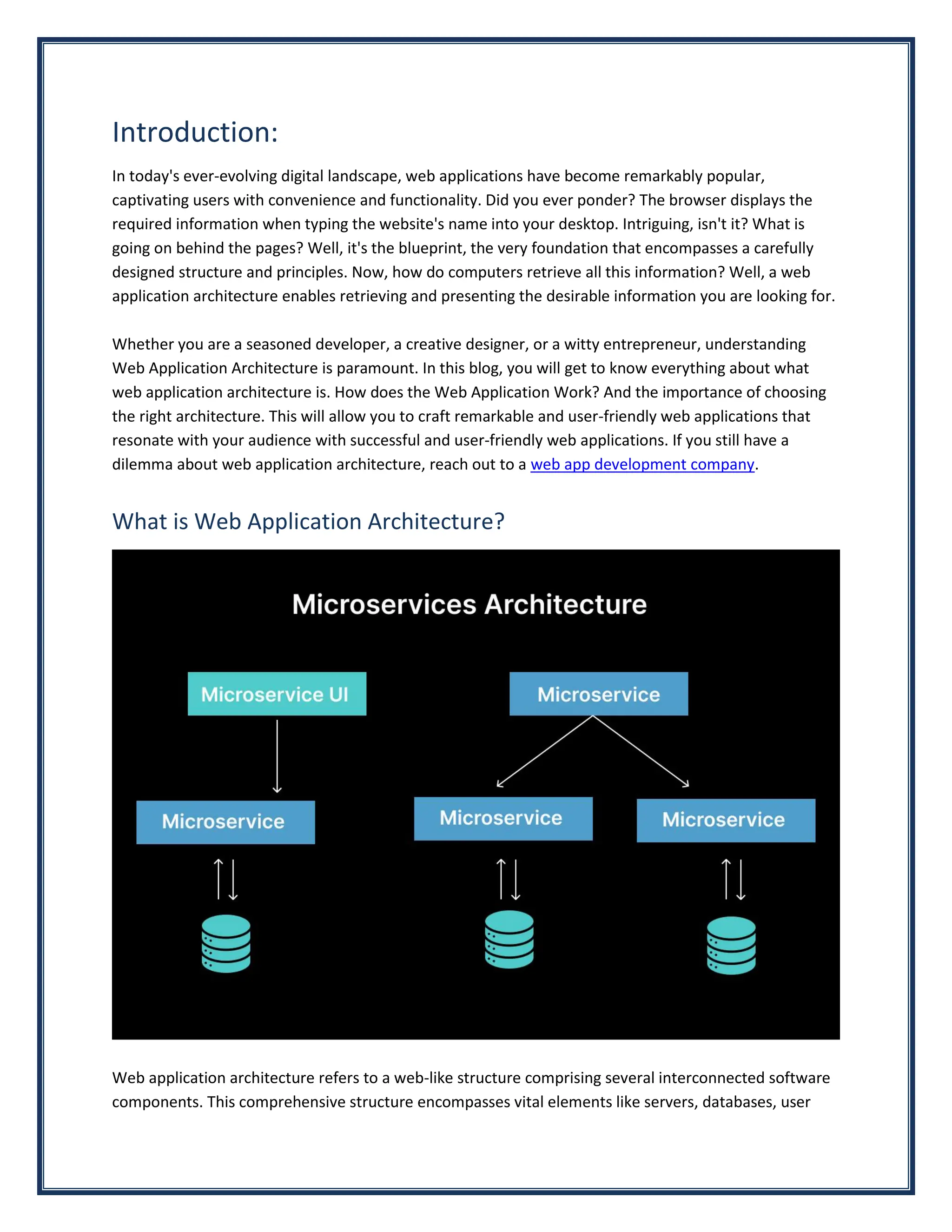 A Comprehensive Guide to Web Application Architecture | PDF