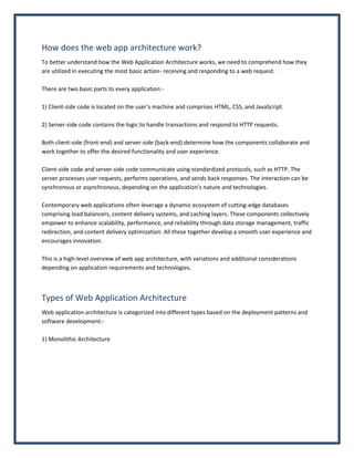 A Comprehensive Guide to Web Application Architecture | PDF