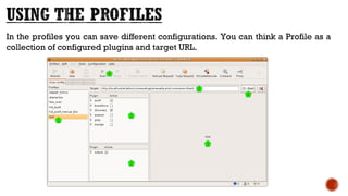 In the profiles you can save different configurations. You can think a Profile as a
collection of configured plugins and target URL.
 