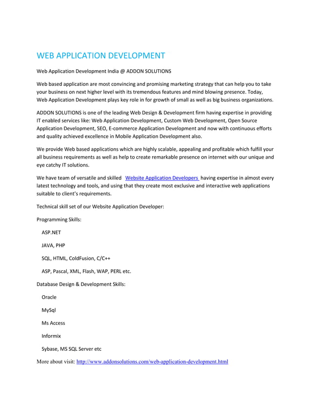 Web application development | PDF