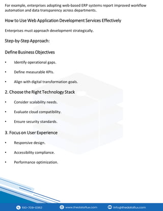 Custom Web App Development Services | The Dataflux | PDF