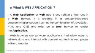 Web application presentation | PPT