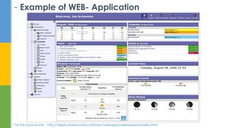 - Example of WEB- Application
For this Source Link : http://depts.alverno.edu/cil/basic/webapps/webappexamples.html
 