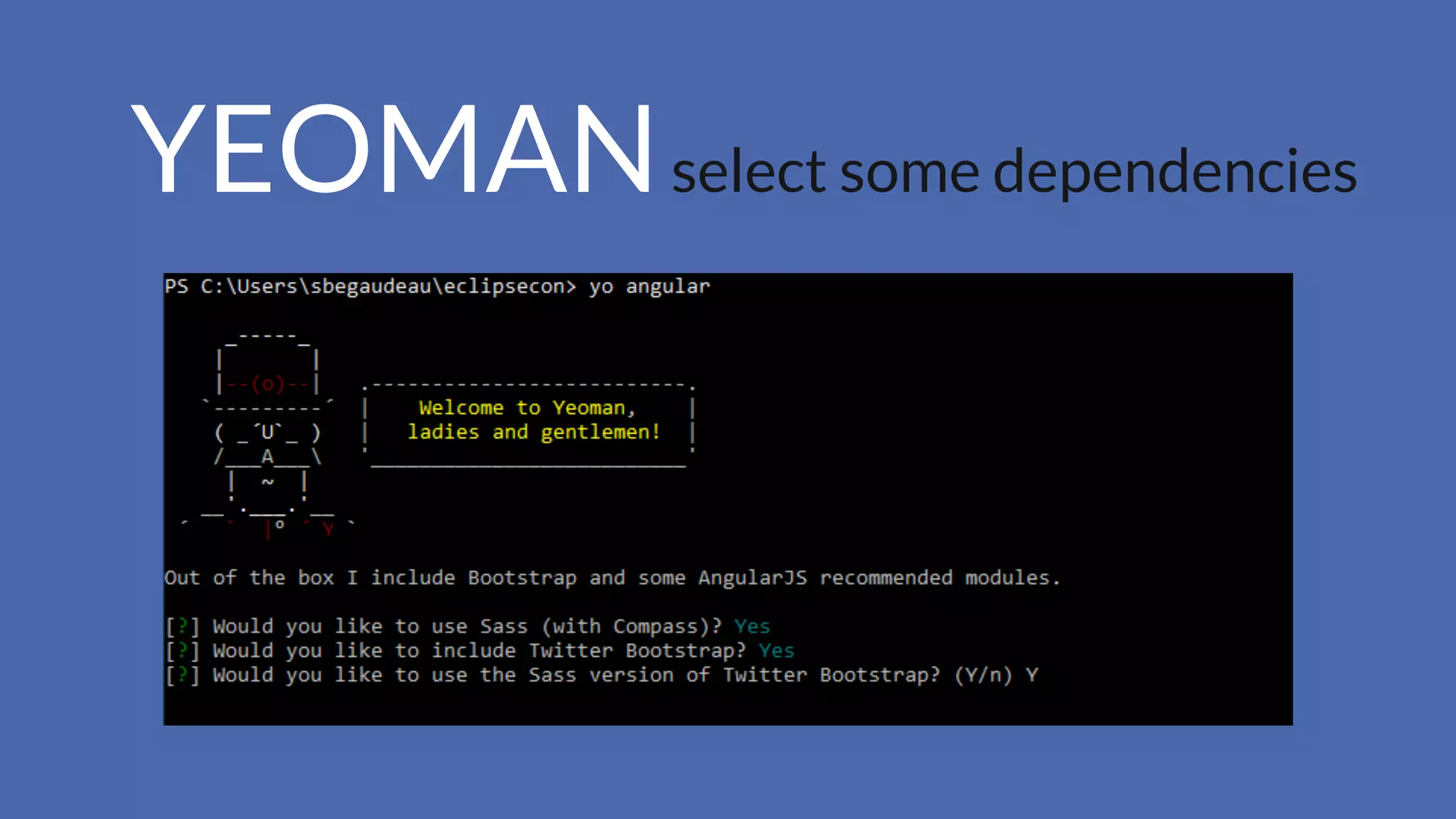 YEOMANselect some dependencies
 