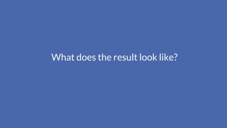 What does the result look like?
 