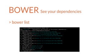 BOWER See your dependencies
> bower list
 