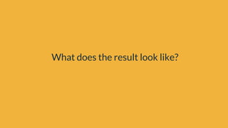What does the result look like?
 